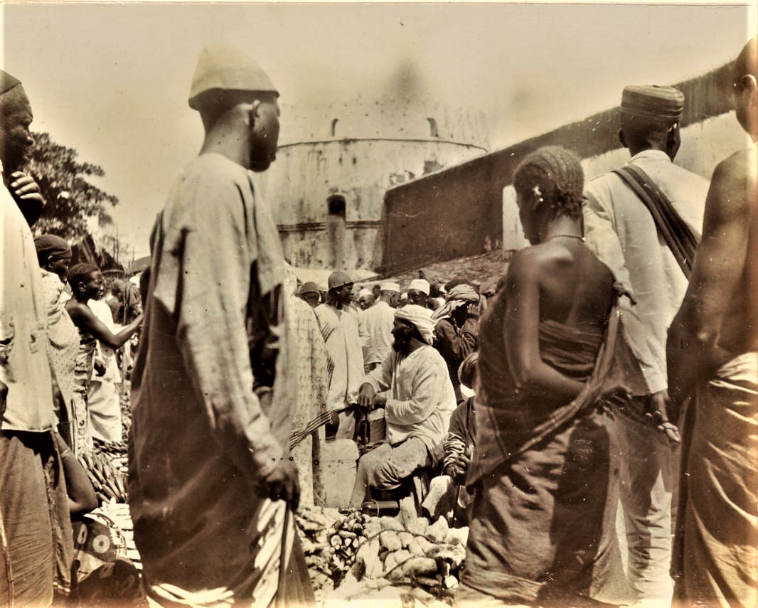 Antique photo Zanzibar market Antique photo Zanzibar market